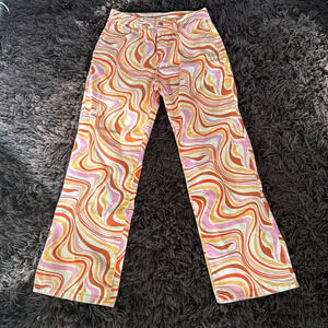 Groovy vintage style 1970’s orange jeans